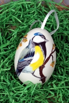 Hühnerei - Vogelmotiv bemalt Hühnerei - Vogelmotiv bemalt