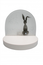 Kerzenhalter mit gläsernem Element - Hase Kerzenhalter mit gläsernem Element - Hase