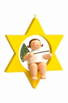 kleiner Christbaumengel von Wendt und Kühn - mit Taktstock im Stern kleiner Christbaumengel von Wendt und Kühn - mit Taktstock im Stern