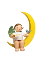 großer Engel von Wendt & Kühn - mit Liederbuch und Vogel im Mond - groß großer Engel von Wendt & Kühn - mit Liederbuch und Vogel im Mond - groß