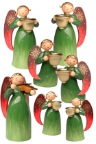 Engelsatz reich bemalt, grün von Wendt und Kühn - 7 Figuren Engelsatz reich bemalt, grün von Wendt und Kühn - 7 Figuren