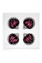4 Herzen , 5 cm aubergine 4 Herzen , 5 cm aubergine