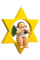 kleiner Christbaumengel von Wendt und Kühn - mit Klarinette im Stern kleiner Christbaumengel von Wendt und Kühn - mit Klarinette im Stern