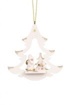 Baumbehang - Baum weiß mit Weihnachtsmann Baumbehang - Baum weiß mit Weihnachtsmann