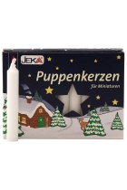 Puppenkerzen groß weiß - 20 Stück - 10 mm  