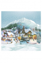 Kissenhülle - einseitiges Design "Weihnachtsdorf" - 45x45 cm Kissenhülle - einseitiges Design "Weihnachtsdorf" - 45x45 cm
