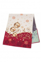 Tischläufer mit Gold-Lurex Design: goldene Weihnachtskugeln - 37x100 cm Tischläufer mit Gold-Lurex Design: goldene Weihnachtskugeln - 37x100 cm