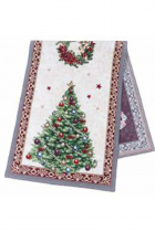 Tischläufer ohne Lurex Design: geschmückter Weihnachtsbaum 45x140 cm Tischläufer ohne Lurex Design: geschmückter Weihnachtsbaum 45x140 cm