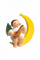 kleiner Christbaumengel von Wendt und Kühn - mit Mandoline im Mond kleiner Christbaumengel von Wendt und Kühn - mit Mandoline im Mond