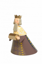 König Melchior knieend mit Umhang aus Krippenszene Wendt und Kühn König Melchior knieend mit Umhang aus Krippenszene Wendt und Kühn