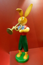 Hase mit Knickohr - mit Trompete 25 cm - Fa. Gahlenz