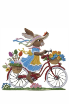 Hase auf Fahrrad - Zinnfigur