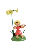 Details-Blumenkind sitzend -  farbig Primel/Violine  Faltenrock - BKS 006