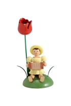 Blumenkind sitzend -  farbig Tulpe/Harmonika  Faltenrock - BKS 016