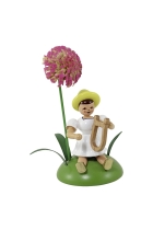 Blumenkind sitzend -  farbig Chrysantheme/Lyra  Faltenrock - BKS 026