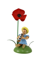 Blumenkind sitzend - farbig Mohnblume/Melodika Faltenrock - BKS 028 Blumenkind sitzend - farbig Mohnblume/Melodika Faltenrock - BKS 028