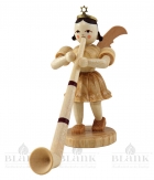Faltenrockengel mit Alphorn - natur - EK 074 Faltenrockengel mit Alphorn - natur - EK 074