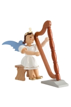 Details-Kurzrockengel - farbig Harfe sitzend  Faltenrockengel - EKF 038