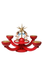 Details-Adventsleuchter - rot für Teelichter 4 stehende Engel  - LEF 052T