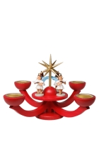 Adventsleuchter - rot für Teelichter 4 stehende Engel - LEF 052T Adventsleuchter - rot für Teelichter 4 stehende Engel - LEF 052T