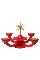 Details-Adventsleuchter - rot für Teelichter ohne Engel  - LEF 053T