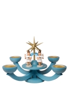 Adventsleuchter - blau für Teelichter 4 stehende Engel - LEF 054T Adventsleuchter - blau für Teelichter 4 stehende Engel - LEF 054T