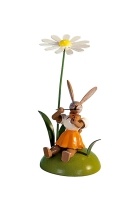 Osterhase farbig - farbig Margerite/Violine  Faltenrock - OHS 005