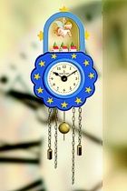 Wanduhr - blau - mit Mageritenengel Wanduhr - blau - mit Mageritenengel
