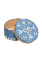 Details-Spandose Wendt & Kühn - mit floralem Muster, blau, klein, rund