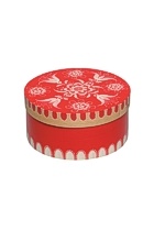 Details-Spandose Wendt & Kühn - mit floralem Muster, rot, klein, rund