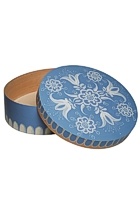 Details-Spandose Wendt & Kühn - mit floralem Muster, blau, groß, rund