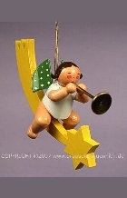 Wendt&Kühn Christbaumengel - Grünhainichener Engel® mit Fanfare auf Schweif Wendt&Kühn Christbaumengel - Grünhainichener Engel® mit Fanfare auf Schweif