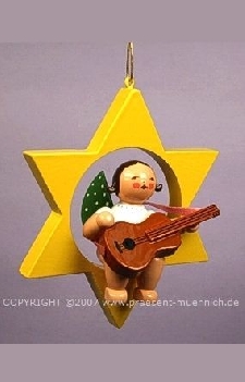 Wendt&Kühn Christbaumengel - Grünhainichener Engel® mit Gitarre im Stern