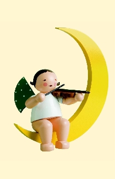 großer Engel von Wendt & Kühn - mit Geige im Mond - groß