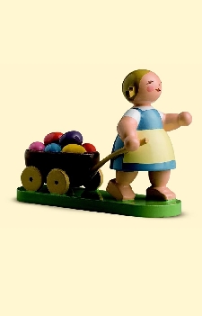 Osterkind Ostermädchen mit Wagen - Wendt und Kühn