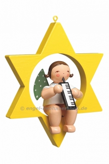 Christbaumengel - Grünhainichener Engel® von Wendt und Kühn - mit Melodika im Stern