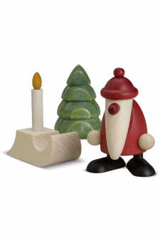 Set 2 - Weihnachtsmann mit Schlitten - 4 cm