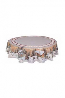 Tischdecke mit Gold-Lurex Design: Night in the Montains  - Ø90 cm
