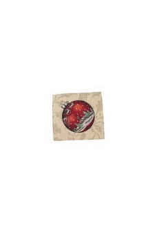 Platzdecke mit Gold-Lurex Design: New Year's Composition  - 17x18 cm