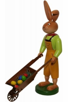 Hase mit Schubkarre mit Knickohr - 25 cm - Fa. Gahlenz